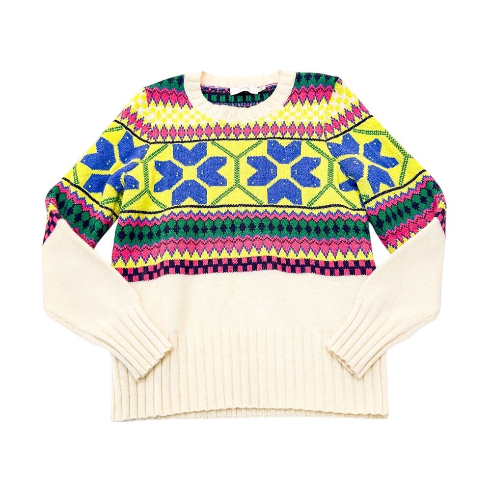 Greylin Crewneck Francis Fair Isles Bright Color Sweater SIze M